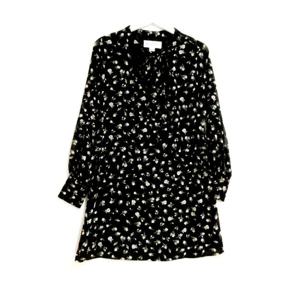 Wildfox Adore Black and White Floral Print Long Sleeve Dress, Size S - Picture 4 of 13